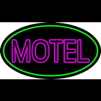 Motel With Green Border Neon Skilt