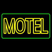 Motel With Green Border Neon Skilt