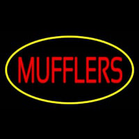 Mufflers Yellow Oval Neon Skilt