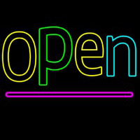 Multi Color Open Neon Skilt