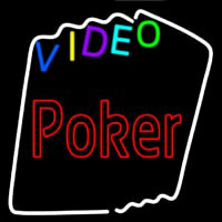 Multi Color Video Poker Neon Skilt