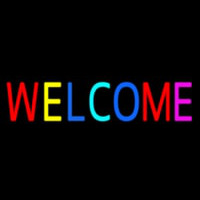 Multi Colored Welcome Bar Neon Skilt