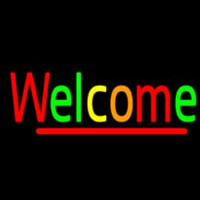 Multi Colored Welcome Neon Skilt