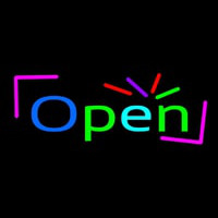 Multicolor Color Open Neon Skilt