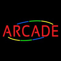 Multicolored Deco Style Arcade Neon Skilt