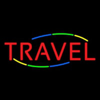 Multicolored Deco Style Travel Neon Skilt