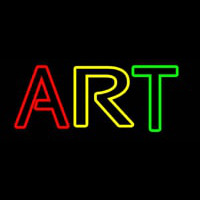 Multicolored Double Stroke Art 1 Neon Skilt