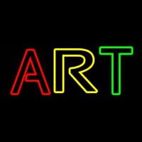 Multicolored Double Stroke Art Neon Skilt