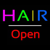 Multicolored Hair Open White Line Neon Skilt