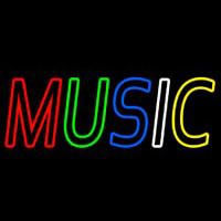 Multicolored Music Neon Skilt