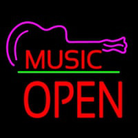 Music Green Line Open Block Neon Skilt