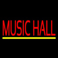 Music Hall White 2 Neon Skilt