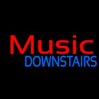 Music Red Downstairs Blue 2 Neon Skilt