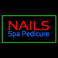 Nails Spa Pedicure Green Border Neon Skilt