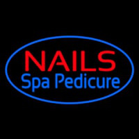 Nails Spa Pedicure Oval Blue Neon Skilt