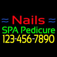 Nails Spa Pedicure With Phone Number Neon Skilt