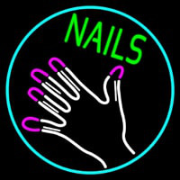 Nails With Hand Logo Neon Skilt