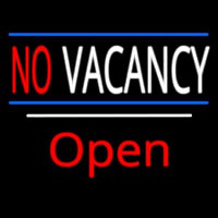 No Vacancy Open White Line Neon Skilt