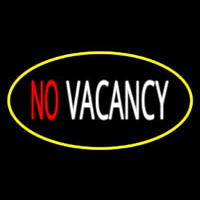 No Vacancy Oval Yellow Neon Skilt