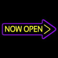 Now Open With Arrow Neon Skilt