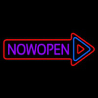 Now Open With Multicolor Arrow Neon Skilt