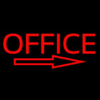 Office With Arrow Neon Skilt