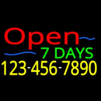 Open 7 Days Neon Skilt