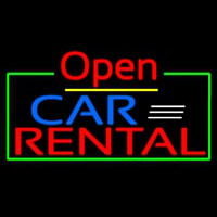 Open Car Rental Neon Skilt