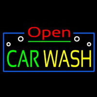 Open Car Wash Block Neon Skilt