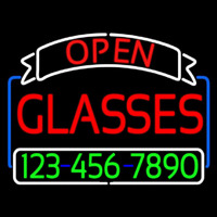 Open Glasses With Number Neon Skilt