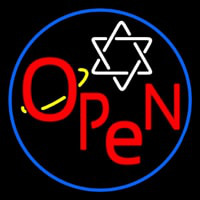 Open Psychic Blue Border Neon Skilt