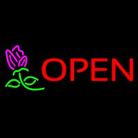 Open Rose Neon Skilt