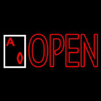 Open Royal Flush Poker Neon Skilt