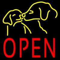 Open With Dogs Neon Skilt