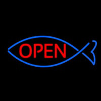 Open With Fish Neon Skilt