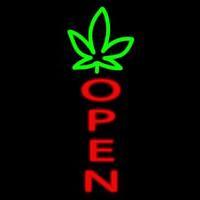 Open With Leaf Logo Neon Skilt