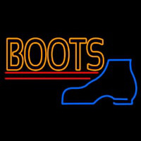 Orange Double Stroke Boots Neon Skilt