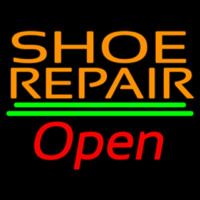 Orange Shoe Repair Open Neon Skilt