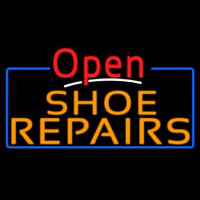 Orange Shoe Repairs Open Neon Skilt