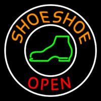 Orange Shoe Shop Open Neon Skilt