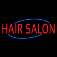 Oval Hair Salon Neon Skilt