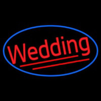 Oval Red Wedding Neon Skilt