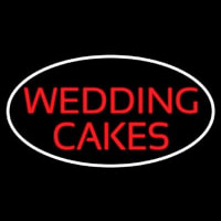 Oval Wedding Cakes Neon Skilt