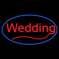 Oval Wedding Cursive Neon Skilt