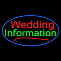 Oval Wedding Information Neon Skilt