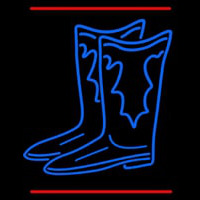 Pair Of Boots Logo With Line Neon Skilt