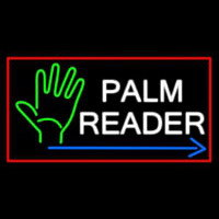 Palm Reader Arrow Red Border Neon Skilt