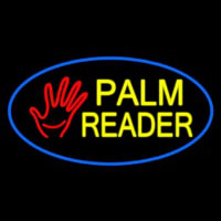 Palm Reader Logo Blue Oval Neon Skilt