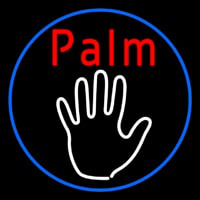 Palm Reader Logo With Blue Border Neon Skilt