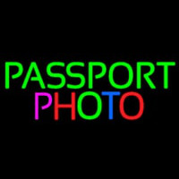 Passport Multi Color Photo Neon Skilt